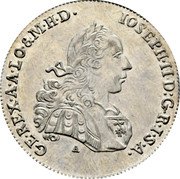 Austria 7 Kreuzer Joseph II 1768 A C-K KM# 2062 IOSEPH II D G R I S A GE REX A A LO&M H D coin obverse Austria 7 Kreuzer Joseph II 1768 A C-K KM# 2062 IOSEPH II D G R I S A GE REX A A LO&M H D coin obverse