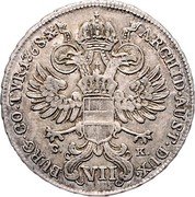 Austria 7 Kreuzer Maria Theresia Vienna 1768 C-K KM# C1973 ARCHID AUST DUX BURG CO TYR coin reverse Austria 7 Kreuzer Maria Theresia Vienna 1768 C-K KM# C1973 ARCHID AUST DUX BURG CO TYR coin reverse