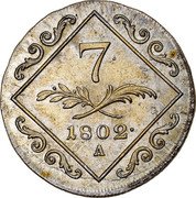 Austria 7 Kreuzer Franz II 1802 A KM# 2129 7 1802· A coin reverse Austria 7 Kreuzer Franz II 1802 A KM# 2129 7 1802· A coin reverse
