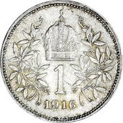 Austria Corona Franz Joseph I 1916 KM# 2820 FRANC • IOS • I • D • G • IMP • AVSTR • REX BOH·GAL • ILL • ETC • ET AP • REX HVNG • coin reverse Austria Corona Franz Joseph I 1916 KM# 2820 FRANC • IOS • I • D • G • IMP • AVSTR • REX BOH·GAL • ILL • ETC • ET AP • REX HVNG • coin reverse