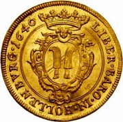 Austria 1 Ducat Sigismund Ludwig 1640 KM# 8 LIBER BARO IN HOLLENBVRG 1640 coin reverse Austria 1 Ducat Sigismund Ludwig 1640 KM# 8 LIBER BARO IN HOLLENBVRG 1640 coin reverse