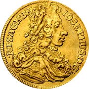 Austria Ducat Joseph I 1706 KM# 1471 IOSEPHVS D G R I S A G H B R coin obverse Austria Ducat Joseph I 1706 KM# 1471 IOSEPHVS D G R I S A G H B R coin obverse