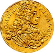 Austria Ducat Joseph I 1706 KM# 1454 IOSEPH D G R I S A G H B R coin obverse Austria Ducat Joseph I 1706 KM# 1454 IOSEPH D G R I S A G H B R coin obverse