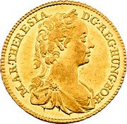 Austria Ducat Maria Theresia Vienna 1741 KM# 1679 MAR THERESIA D G REG HUNG BOH coin obverse Austria Ducat Maria Theresia Vienna 1741 KM# 1679 MAR THERESIA D G REG HUNG BOH coin obverse