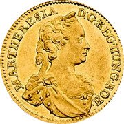 Austria Ducat Maria Theresia 1743 KM# 1705 MAR THERESIA D G REG HUNG BOH coin obverse Austria Ducat Maria Theresia 1743 KM# 1705 MAR THERESIA D G REG HUNG BOH coin obverse