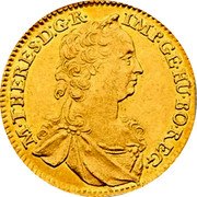 Austria Ducat Maria Theresa 1746 KM# 1744 M THERES D G R IMP HU BO REG coin obverse Austria Ducat Maria Theresa 1746 KM# 1744 M THERES D G R IMP HU BO REG coin obverse