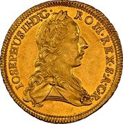Austria Ducat Joseph II 1764 KM# 1831 IOSEPHUS II D G ROM REX S A G R coin obverse Austria Ducat Joseph II 1764 KM# 1831 IOSEPHUS II D G ROM REX S A G R coin obverse