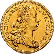 Austria Ducat Joseph II Regency 1765 A KM# 1844 IOSEPHVS II D G ROM REX S A G R coin obverse Austria Ducat Joseph II Regency 1765 A KM# 1844 IOSEPHVS II D G ROM REX S A G R coin obverse