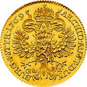 Austria Ducat Maria Theresa - eagle with arms of Styria 1769 G-K KM# 1857 ARCHID AUST DUX BURG&STYR coin reverse Austria Ducat Maria Theresa - eagle with arms of Styria 1769 G-K KM# 1857 ARCHID AUST DUX BURG&STYR coin reverse