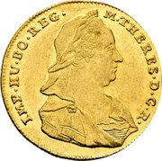 Austria Ducat Maria Theresa - eagle with arms of Tyrol 1770 AS KM# 1858 M THERES D G R IMP HU BO REG coin obverse Austria Ducat Maria Theresa - eagle with arms of Tyrol 1770 AS KM# 1858 M THERES D G R IMP HU BO REG coin obverse