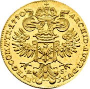 Austria Ducat Maria Theresa - eagle with arms of Tyrol 1770 AS KM# 1858 ARCHID AUST DUX BURG COM TYR coin reverse Austria Ducat Maria Theresa - eagle with arms of Tyrol 1770 AS KM# 1858 ARCHID AUST DUX BURG COM TYR coin reverse