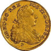 Austria Ducat Joseph II 1786 F KM# 1874 IOS·II·D·G·R·I·S·A· GE·HV·BO·REX· coin obverse Austria Ducat Joseph II 1786 F KM# 1874 IOS·II·D·G·R·I·S·A· GE·HV·BO·REX· coin obverse