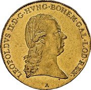 Austria Ducat Leopoldo II 1790 A KM# 1882 LEOPOLDVS II D G HVNG BOHEM GAL LOD REX A coin obverse Austria Ducat Leopoldo II 1790 A KM# 1882 LEOPOLDVS II D G HVNG BOHEM GAL LOD REX A coin obverse