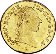 Austria Ducat Joseph II 1790 B KM# 1873 IOS·II·D·G·R·I·S·A· GE·HV·BO·REX· B coin obverse Austria Ducat Joseph II 1790 B KM# 1873 IOS·II·D·G·R·I·S·A· GE·HV·BO·REX· B coin obverse