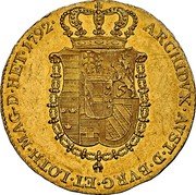 Austria Ducat 1792 A KM# 1885 Holy Roman Empire Trade Coinage ARCHIDVX AVST D BVRG ET LOTH coin reverse Austria Ducat 1792 A KM# 1885 Holy Roman Empire Trade Coinage ARCHIDVX AVST D BVRG ET LOTH coin reverse