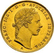 Austria Ducat Franz Joseph I 1852 A KM# 2263 FRANC.IOS.I.D.G.AVSTRIAE IMPERATOR. A coin obverse