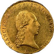 Austria Ducat (Franz I) KM# 2170 FRANCISCVS I. D. G. AVSTRIAE IMPERATOR. G coin obverse Austria Ducat (Franz I) KM# 2170 FRANCISCVS I. D. G. AVSTRIAE IMPERATOR. G coin obverse