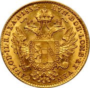 Austria Ducat (Franz I) KM# 2172 HVN. BOH. LOMB. ET. VEN. GAL. LOD. IL. REX. A. A. coin reverse Austria Ducat (Franz I) KM# 2172 HVN. BOH. LOMB. ET. VEN. GAL. LOD. IL. REX. A. A. coin reverse