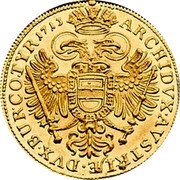 Austria Ducat Karl VI Vienna 1713 KM# 1559 ARCHIDVX AVSTRIÆ DVX BUR CO TYR coin reverse Austria Ducat Karl VI Vienna 1713 KM# 1559 ARCHIDVX AVSTRIÆ DVX BUR CO TYR coin reverse