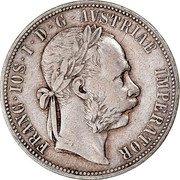 Austria Florin Franz Joseph I 1887 KM# 2222 FRANC·IOS·I·D·G·AVSTRIAE IMPERATOR coin obverse