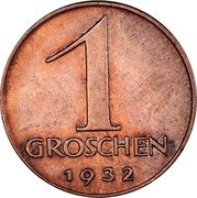 Austria Groschen Eagle 1932 KM# 2836 1 GROSCHEN 1925 coin reverse Austria Groschen Eagle 1932 KM# 2836 1 GROSCHEN 1925 coin reverse