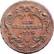 Austria Kreuzer Maria Theresia 1772 W KM# 1994 EIN KREUZER 1779 G coin reverse Austria Kreuzer Maria Theresia 1772 W KM# 1994 EIN KREUZER 1779 G coin reverse