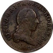 Austria Kreuzer Joseph II 1782 C KM# 2056 IOS II D G R I S A GE HV BO REX A A coin obverse Austria Kreuzer Joseph II 1782 C KM# 2056 IOS II D G R I S A GE HV BO REX A A coin obverse
