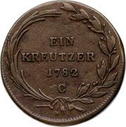 Austria Kreuzer Joseph II 1782 C KM# 2056 EIN KREUTZER 1790 · S coin reverse Austria Kreuzer Joseph II 1782 C KM# 2056 EIN KREUTZER 1790 · S coin reverse