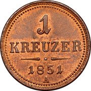 Austria Kreuzer Franz Joseph I 1851 A KM# 2185 1 KREUZER 1851 A coin reverse