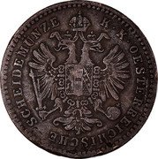 Austria Kreuzer Franz Joseph I 1858 A KM# 2186 K·K·OESTERREICHISCHE SCHEIDEMÜNZE coin obverse