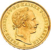 Austria Krone Franz Joseph I 1858 A KM# 2253 FRANZ JOSEPH I.V.G.G.KAISER V.OESTERREICH A coin obverse
