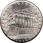 Austria Schilling 1924 KM# 2835 Republic Reform Coinage REPVBLIK OESTERREICH · 1924 · H. ZITA coin obverse Austria Schilling 1924 KM# 2835 Republic Reform Coinage REPVBLIK OESTERREICH · 1924 · H. ZITA coin obverse