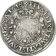 Austria 1 Thaler Karl 1618 KM# 7 EPVS BRIX ET WRATISLAVIENS A 16 18 coin reverse Austria 1 Thaler Karl 1618 KM# 7 EPVS BRIX ET WRATISLAVIENS A 16 18 coin reverse