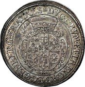 Austria Thaler 1654 KM# 41 Eggenberg Principality Standart Coinage DVC CRVM ET PRINC AB EGGENBERG FRATRES coin reverse Austria Thaler 1654 KM# 41 Eggenberg Principality Standart Coinage DVC CRVM ET PRINC AB EGGENBERG FRATRES coin reverse