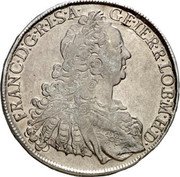 Austria Thaler Franz I 1751 HA KM# 2038 FRANC · D : G · R · I · S · A · GE · IER · R · LO · B · M · H · D · coin obverse Austria Thaler Franz I 1751 HA KM# 2038 FRANC · D : G · R · I · S · A · GE · IER · R · LO · B · M · H · D · coin obverse