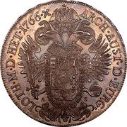 Austria Thaler Joseph II Regency 1766 F A-S KM# 2074.2 ARCH AUST D BURG LOTH M D HET coin reverse Austria Thaler Joseph II Regency 1766 F A-S KM# 2074.2 ARCH AUST D BURG LOTH M D HET coin reverse