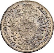 Austria Thaler Joseph II Regency 1775 IC-FA KM# 2075 ARCH • AUST • D • BURG LOTH • M • D • HET • 1775 • I • C • F • A • coin reverse Austria Thaler Joseph II Regency 1775 IC-FA KM# 2075 ARCH • AUST • D • BURG LOTH • M • D • HET • 1775 • I • C • F • A • coin reverse