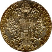 Austria Thaler Maria Theresia 1780 SF Restrike; 1853 to present KM# T1 ARCHID AVST DUX BURG CO TYR 1780 ☓ coin reverse Austria Thaler Maria Theresia 1780 SF Restrike; 1853 to present KM# T1 ARCHID AVST DUX BURG CO TYR 1780 ☓ coin reverse