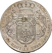 Austria Thaler Franz II 1792 KM# 2157 ARCHIDVX AVST DVX BVRG ET LOTH MAG DVX HETR 1792 coin reverse Austria Thaler Franz II 1792 KM# 2157 ARCHIDVX AVST DVX BVRG ET LOTH MAG DVX HETR 1792 coin reverse
