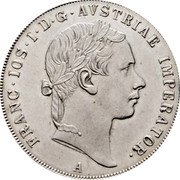 Austria Thaler Franz Joseph I 1855 A KM# 2243.1 FRANC.IOS.I.D.G.AVSTRIAE IMPERATOR. A coin obverse