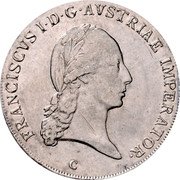 Austria Thaler (Franz I) KM# 2160 FRANCISCVS I·D·G·AVSTRIAE IMPERATOR· A coin obverse Austria Thaler (Franz I) KM# 2160 FRANCISCVS I·D·G·AVSTRIAE IMPERATOR· A coin obverse
