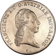 Austria Thaler (Franz I) KM# 2161 FRANCISCVS I D G AVSTRIAE IMPERATOR C coin obverse Austria Thaler (Franz I) KM# 2161 FRANCISCVS I D G AVSTRIAE IMPERATOR C coin obverse
