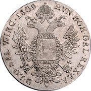 Austria Thaler (Franz I) KM# 2160 HVN·BOH·GAL·REX·A·A· D·LO·SAL·WIRC·1807· coin reverse Austria Thaler (Franz I) KM# 2160 HVN·BOH·GAL·REX·A·A· D·LO·SAL·WIRC·1807· coin reverse