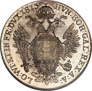 Austria Thaler (Franz I) KM# 2161 HVN BOH GAL REX A A / LO WI ET IN FR DUX coin reverse Austria Thaler (Franz I) KM# 2161 HVN BOH GAL REX A A / LO WI ET IN FR DUX coin reverse