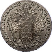 Austria Thaler (Franz I) KM# 2162 GAL LOD IL REX A A HVN BOH LOMB ET VEN coin reverse Austria Thaler (Franz I) KM# 2162 GAL LOD IL REX A A HVN BOH LOMB ET VEN coin reverse