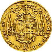 Austria 1/2 Ducat Maximilian Gandolph 1668 KM# 192 1/2 MAX GAND D G AR EP SAL SE A L coin obverse Austria 1/2 Ducat Maximilian Gandolph 1668 KM# 192 1/2 MAX GAND D G AR EP SAL SE A L coin obverse