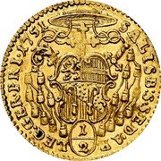 Austria 1/2 Ducat Andreas Jacob 1751 KM# 362 SALISB S SED A P 1/2 LEG GER PRI 1751 coin reverse Austria 1/2 Ducat Andreas Jacob 1751 KM# 362 SALISB S SED A P 1/2 LEG GER PRI 1751 coin reverse