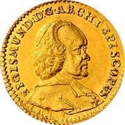 Austria 1/2 Ducat Sigismund 1755 KM# 384 SIGISMUND D G ARCHI EPI SCOPUS coin obverse Austria 1/2 Ducat Sigismund 1755 KM# 384 SIGISMUND D G ARCHI EPI SCOPUS coin obverse