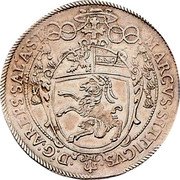 Austria 1/2 Thaler Marcus Sittich 1614 KM# 36 MARCVS SITTICVS D G AREPS SALA S I coin obverse Austria 1/2 Thaler Marcus Sittich 1614 KM# 36 MARCVS SITTICVS D G AREPS SALA S I coin obverse