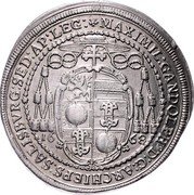 Austria 1/2 Thaler Max Gandolf von Kuenburg 1668 KM# 189 MAXIMIL GANDOLPH 9 D G ARCHIEPS SALISBVRG SED AP LEG coin obverse Austria 1/2 Thaler Max Gandolf von Kuenburg 1668 KM# 189 MAXIMIL GANDOLPH 9 D G ARCHIEPS SALISBVRG SED AP LEG coin obverse